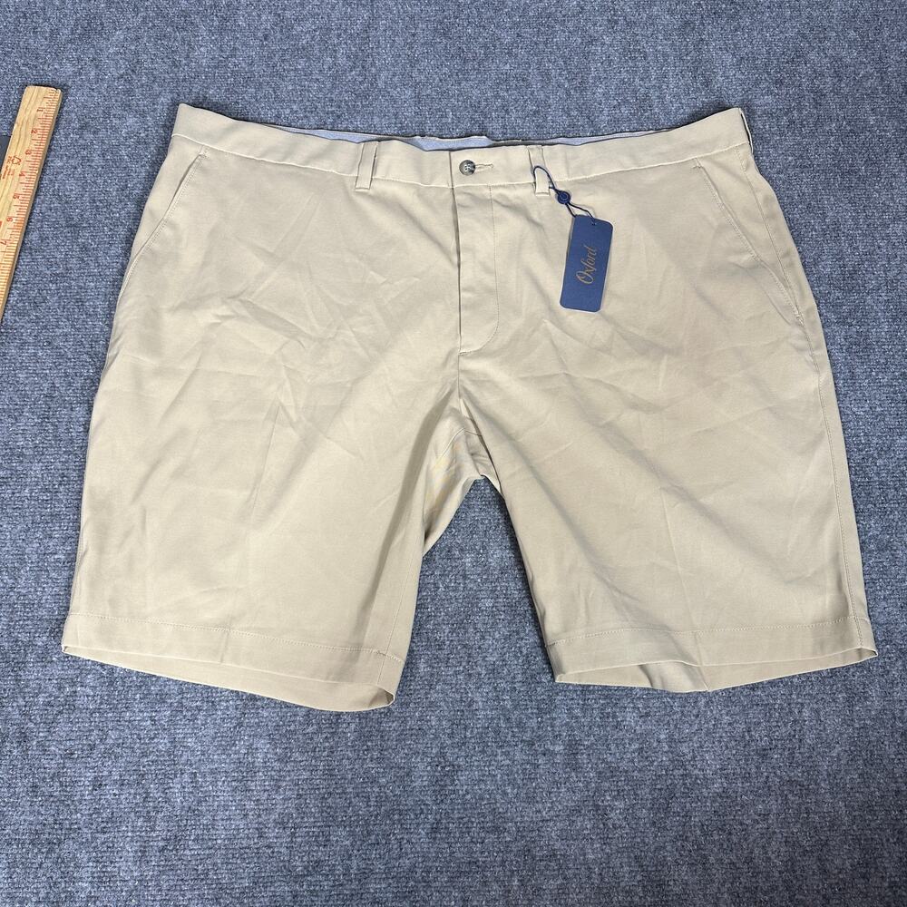 Oxford Golf Mens Shorts 44 Khaki Stretch Performance Twill Flat Front NWT